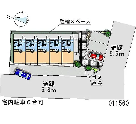 ★手数料０円★郡山市安積３丁目　月極駐車場（LP）